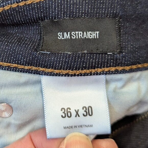 Express Slim Straight Size 36x30 Raw Denim - Picture 11 of 14